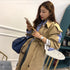 Lapel tie striped trench coat - ROUTINE FASHION